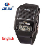 XINJIA New Square English Talking Watch for men Digital Sports Blind People Wrist Watches