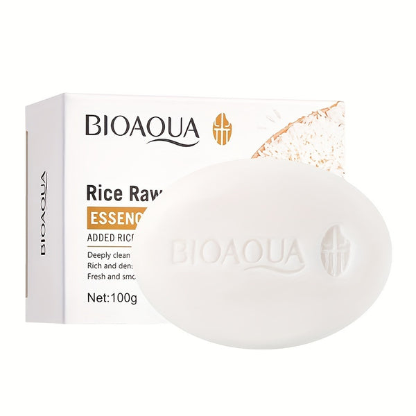 BIOAQUA Rice Raw Pulp Soap Moisturizing Hydrating Skin Rejuvenation Face And Body Oil Control Soap 100g Bqy45279