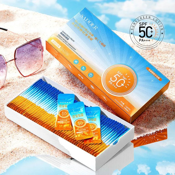 Sador Pack Of 5 Sunscreen SPF50+ Portable  Strips Facial Efficient UV Protection Isolation For Girls And Women 1.5