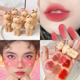 HERORANGE Keychain Style Long Lasting Red Lip Cute Bear Matte Lip Gloss