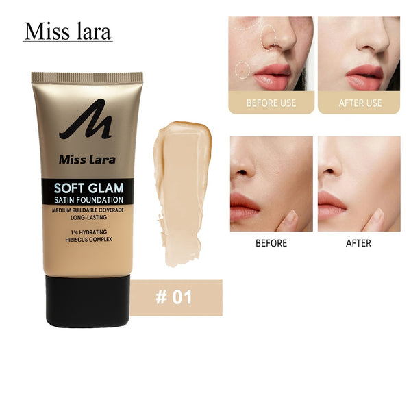 Miss Lara Soft Glam Satin Foundation – Medium Buildable Coverage