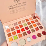 Biya 38 Colors Professional Multi Color Powder Shimmer Glitter Eyeshadow Highlighter Shinny Palette Pigment Cosmetics