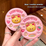 Gege Bear Cute Skin Smooth  Compact Powder Concealer Lasting Oil Control Matte Makeup Setting Powder Waterproof Face Brightening