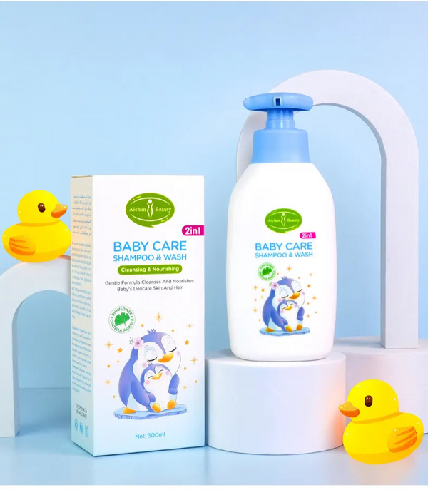 Aichun Beauty 2 In 1 Baby Shampoo And Body Wash Gently Hair & Body Cleaning Nourishing Baby Hair Products Skin Moisturizing Body Wash 300ml AC3274