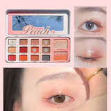 Biya Biya 12 color sweet peach eyeshadow waterproof long-lasting highlight shading powder blush makeup