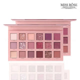 Miss Rose Matte Shimmer Pigmented Waterproof 18 Colors Eye shadow Palette 19.7g