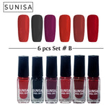 New Sunisa 6pcs Set  Matte Nail Polish / Peel Off