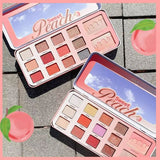 Biya Biya 12 color sweet peach eyeshadow waterproof long-lasting highlight shading powder blush makeup