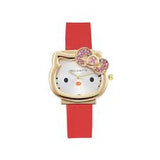 Hello Kitty New Luxury Rubber Straps Analog Quartz Stylish Kity Dial Watch For Women Pink (With Gift Box)