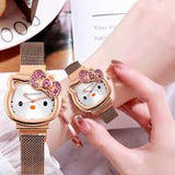 Hello Kitty Stainless Steel Bracelet Style Dial Watch For Girls & Women