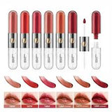 LAREEN Pack 3pcs rondom Shades Clear Pink Double Headed Transparent Plumping Lip Gloss+Lip liner 6ml