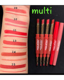 MISS Rose 2 In 1 Lip Liner + Lipstick Pack of 6 Multi