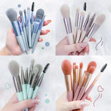 Miss Beauty New 8pcs Mini Make Up Brushes for Foundation, Powder, Blush Eyeshadow ,Eyelash and Concealer with Pouch / Mini Leather Bag