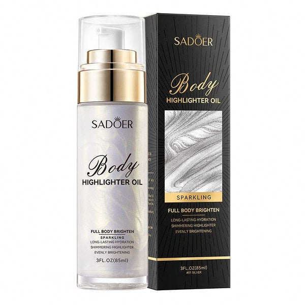 SADOER Body Highlighting Oil Whitening Brightening Moisturizing Rejuvenating Body Lotion Long Lasting Shimmer Glitter Glow Body Oil