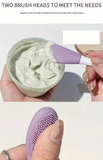 Silicone Double Head Mask Brush, Silicone Face Wash Brush, Mud Film Special Scraper Applicator, Facial Cleansing Brush, Cleaning Tool