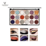 Miss Rose 18 Colors Sequins Glitter Powder High Gloss Pearly Eye shadow Palette