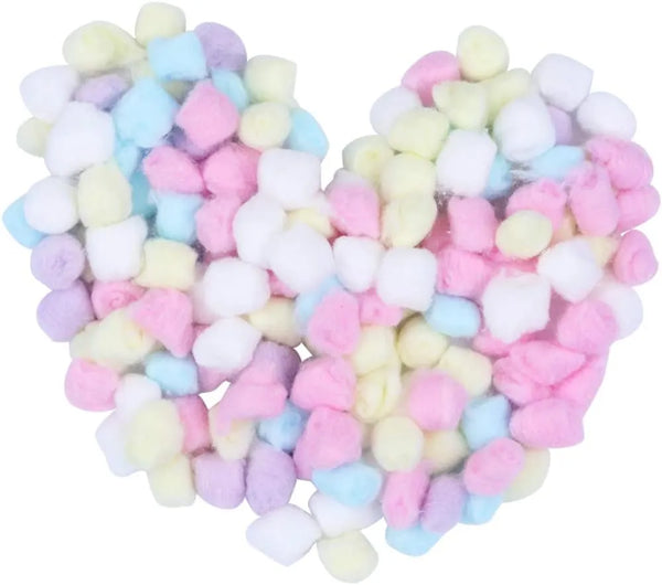 1 Bag 100 Coloured Cotton Balls For Makeup Cotton Balls Degreasing Cotton Ball for for Face Cleansing & Makeup Removal Beauty Salon Home Use