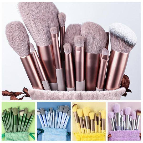 Miss Beauty New 13 Pcs  Color Makeup Brush Set Soft hair Loose Powder Eyeshadow Concealer Contour Eyeliner brush Foundation Beauty Cosmetic tools For Women & Girls