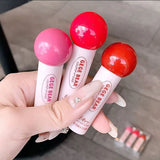 GEGE Bear 3Pcs Lollipop Candy Water Lip Gloss Set Glaze Set Shiny Water Mist Lipstick