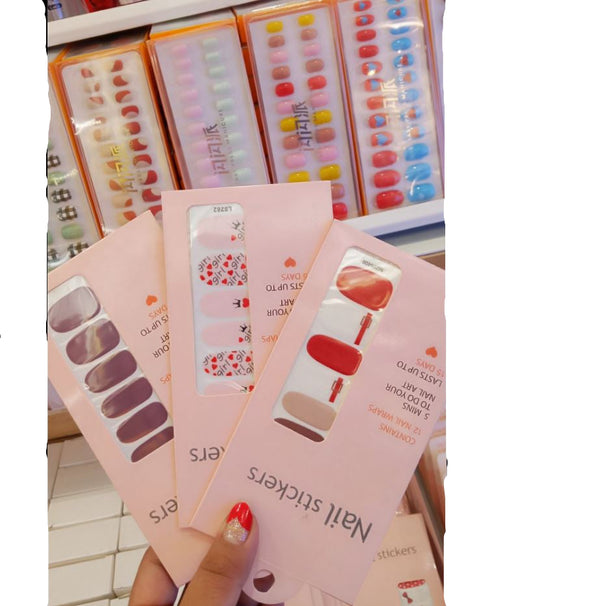 New Nail Art Nail Stickers NOW It easy to design nails at home without any tools.Apply to easy stay one week plus,waterproof and look real.