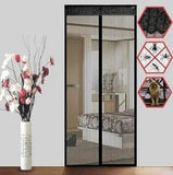 Magic Mesh Deluxe- Hands Free Magnetic Screen Door, Mesh Curtain Keeps Bugs Out, Pet & Kid Friendly- Fits Doors up to 39 x 83 Inches