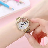 Hello Kitty Stainless Steel Bracelet Style Dial Watch For Girls & Women