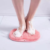 Silicone Bath Mat Shower Cushion Brush Foot Massage Mat Scrub Back Bath Brush Anti-Slip Mat Scrubber