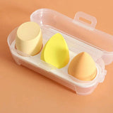 Set Of 3 Puff Makeup Sponge Set, Makeup Blender Cosmetic Sponge Cushion, Foundation Powder Sponge, Beauty Egg Tool For Women Makeup Accessories