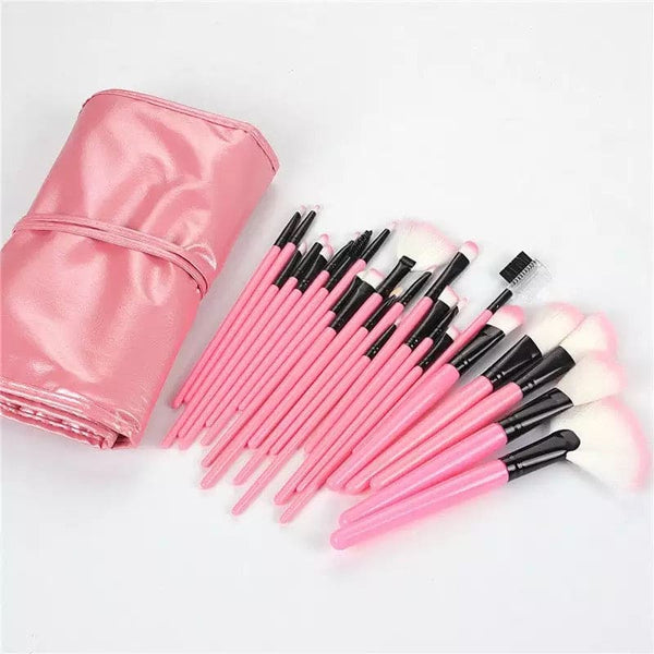 Set Of 24 Makeup Brush Set, Professional Beauty Makeup Brush Sets, Wooden Handle Makeup Brushes, Eye Blending Makeup Brushes with Bag