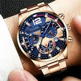 GENEVA Watch for Men Creative Six-Pin Watch Alloy Steel Band Quartz New Luxury Men Wrist Watch with Gift Box