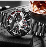 GENEVA Watch for Men Creative Six-Pin Watch Alloy Steel Band Quartz New Luxury Men Wrist Watch with Gift Box