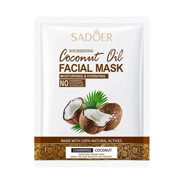 Sadoer 1 Pc Coconut Oil Moisturizing and Hydrating Facial Sheet Mask