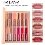 HANDAIYAN 12 Colors Matte Liquid Lipstick Lip Gloss  Set 2.5ml*12pcs 0695