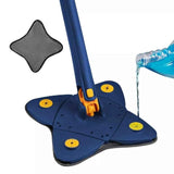 4 Leaf Shape Extendable Microfiber Mop For Floor | Adjustable Triangular Cleaning Mop Twisting 360° Rotating