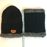 Miss Beauty Random Color Unisex Black Woolen Cap And Neck Muffler Set for Men & Women