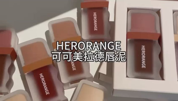 HERORANGE  3pcs New Cocoa Maillard Matte lip Paste And Lip Gloss  Set