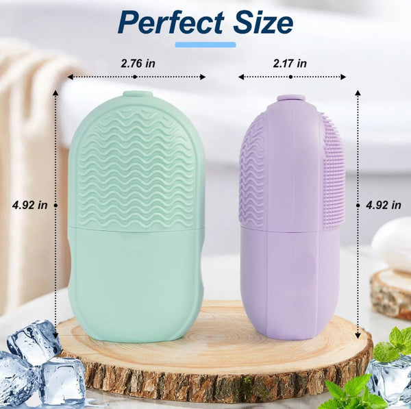 2-IN-1 Silicone Ice Roller Mold Mini Portable Face Cleansing Tool Cold Compress Soothing Massage Ice Box Durable Skin Care Tool