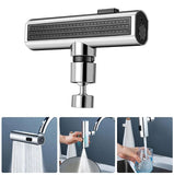 Multifunctional Kitchen Sink Waterfall Faucet Pressurized Bubbler Splash-proof 4 Modes Spout Bathroom Basin Tap Extender Adapter