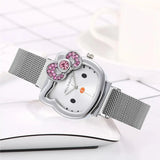 Hello Kitty Stainless Steel Bracelet Style Dial Watch For Girls & Women