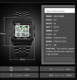 SKMEI Original Digital Sports Countdown Fashion Stainless Steel Waterproof Wrist Watch For Men & Boys/ with Brand Box & Bag 1338