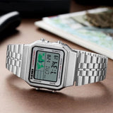 SKMEI Original Digital Sports Countdown Fashion Stainless Steel Waterproof Wrist Watch For Men & Boys/ with Brand Box & Bag 1338