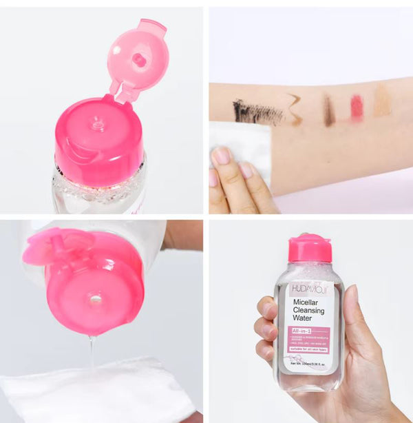 Huda Moji Micellar Cleansing Water  All in 1 la Cleansing Water All-In-One Waterproof Removes makeup