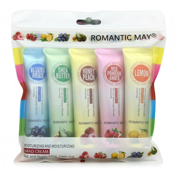 Romantic May 5 in 1 Hand Cream and Foot Cream Pack Moisturizing Nourishing Whitening Soothing Anti Dryness Softening Skin Care Cream for Men and Women