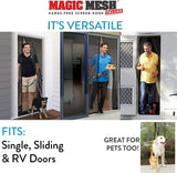 Magic Mesh Deluxe- Hands Free Magnetic Screen Door, Mesh Curtain Keeps Bugs Out, Pet & Kid Friendly- Fits Doors up to 39 x 83 Inches