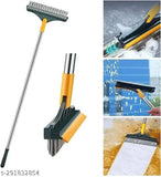 New 3 in 1 Cleaning Brush with Wiper | Double Sided Scrubber Brush with Long Handle