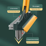 New 3 in 1 Cleaning Brush with Wiper | Double Sided Scrubber Brush with Long Handle