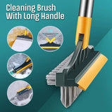 New 3 in 1 Cleaning Brush with Wiper | Double Sided Scrubber Brush with Long Handle