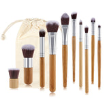 11 Pcs (Eyeshadow Blusher, Kabuki) Set Of Makeup Brushes