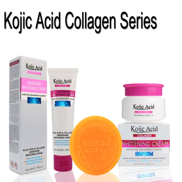 KOJIC ACID 3 In 1 Collagen Glow Series (Cream-Soap-Underarm Cream}