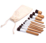 11 Pcs (Eyeshadow Blusher, Kabuki) Set Of Makeup Brushes